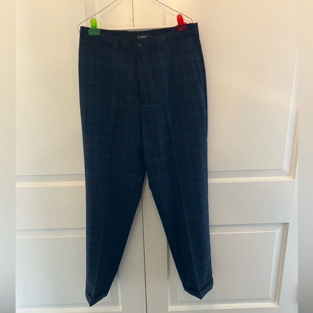 J. Crew Vintage Holiday 2000 Men’s Black Watch Plaid Pants. Size 33.